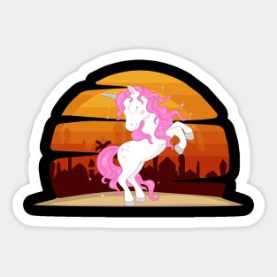 Pink vintage unicorn Sticker